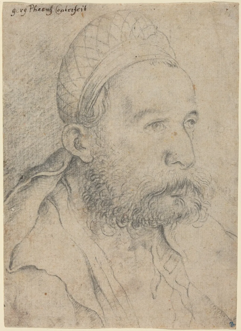 Portrait of a Man, by Leonhard Beck, chalk, 1515