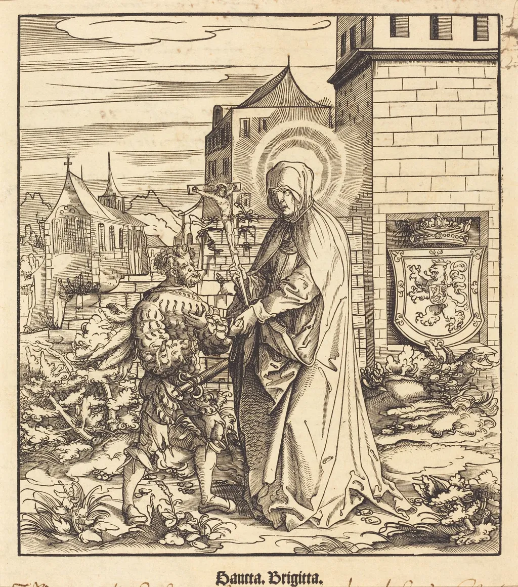 Saint Brigitta, by Leonhard Beck, ink, 1517