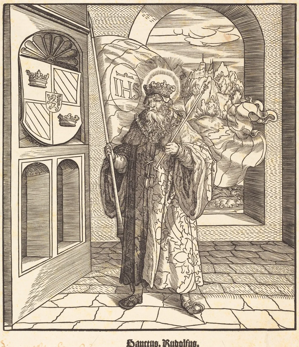 Saint Rudolfus, by Leonhard Beck, ink, 1517