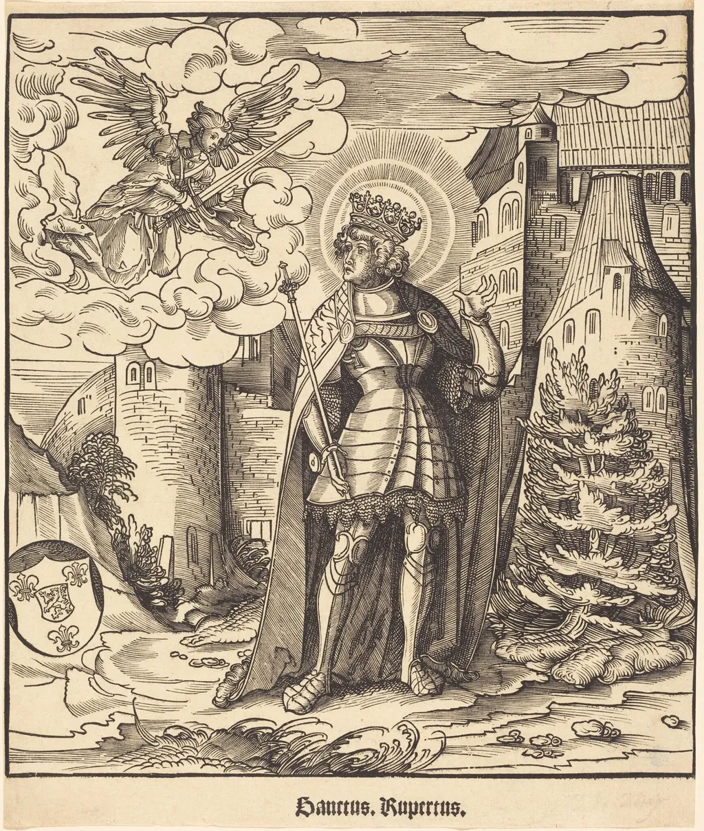 Saint Rupertus, by Leonhard Beck, ink, 1517