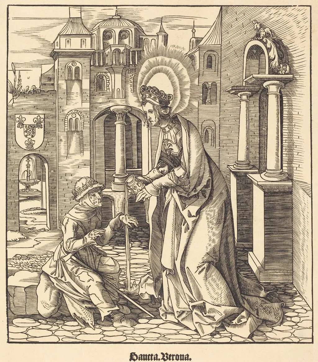 Saint Verona, by Leonhard Beck, ink, 1517