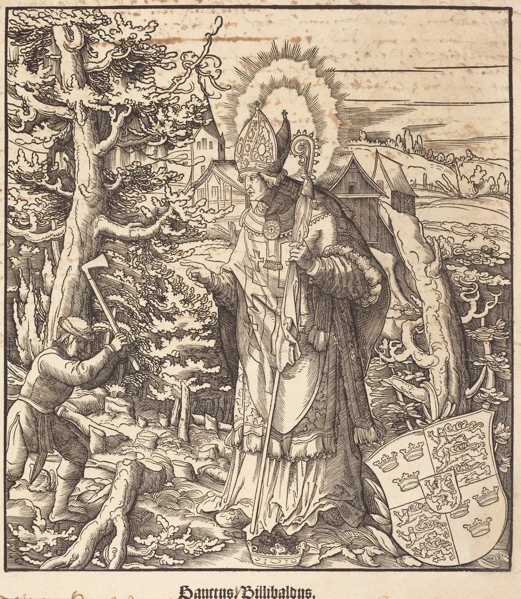 Saint Willibaldus, by Leonhard Beck, ink, 1517