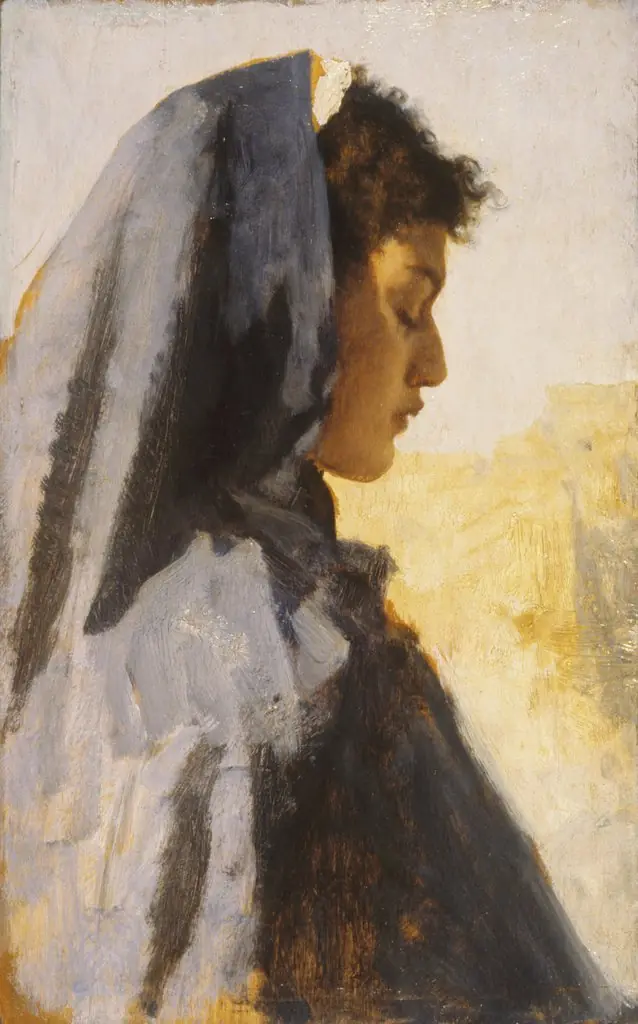 Profile Head of a Young Woman, by Leopold Carl Müller