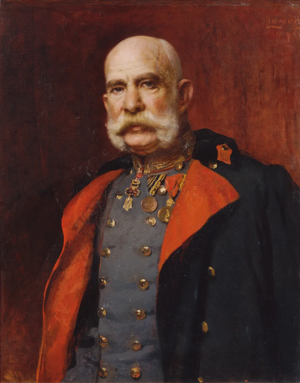 Emperor Franz Joseph of Austria-Hungary, by Leopold Horovitz, oil, 1905