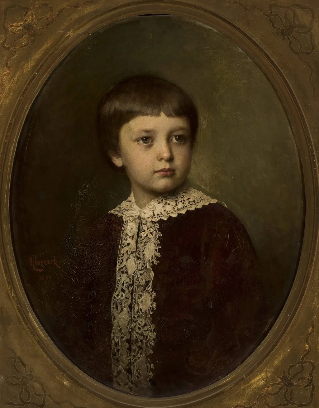 Portrait of a boy, by Leopold Horovitz, oil, 1890