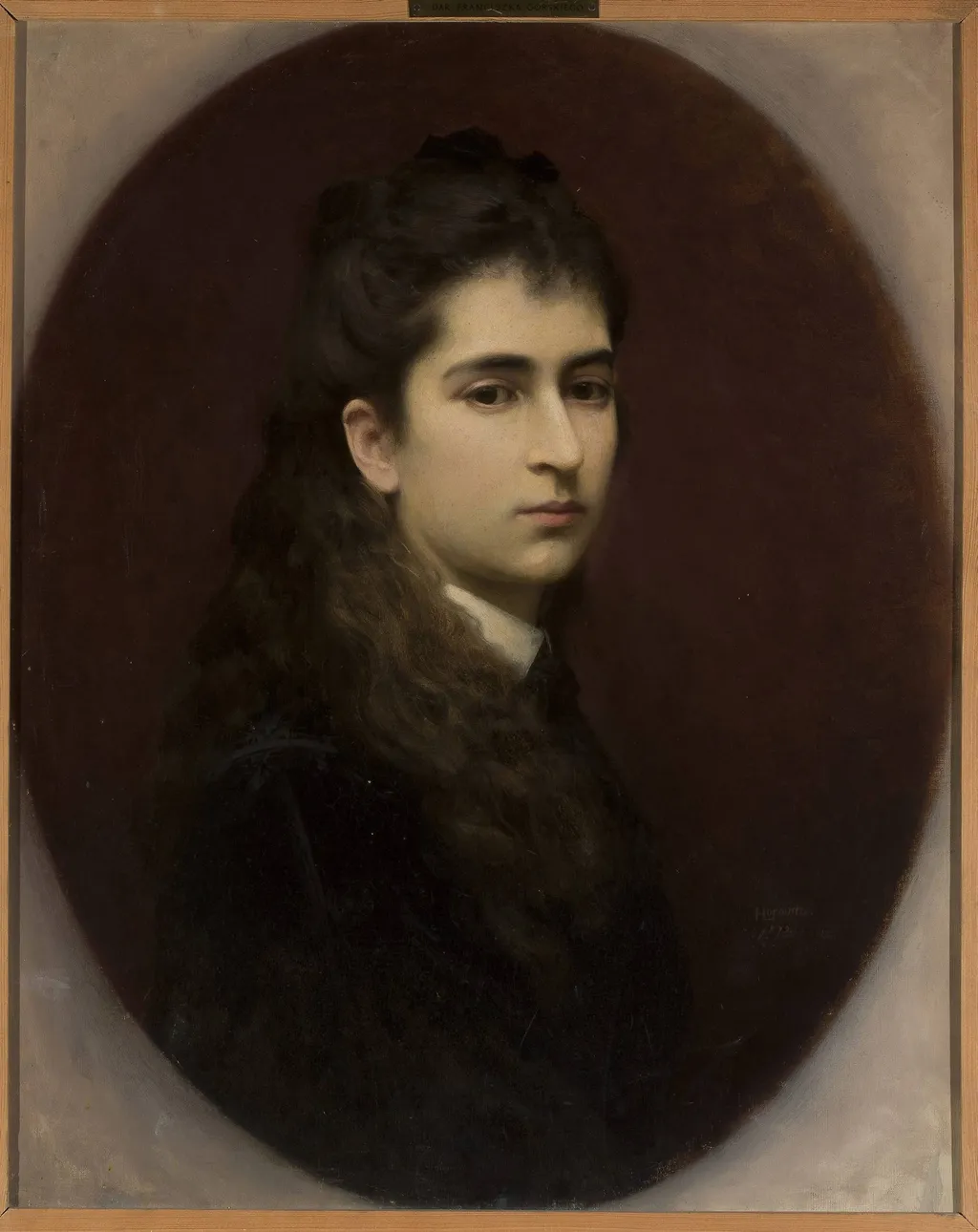 Portrait of a girl with loose hair, by Leopold Horovitz, oil, 1890