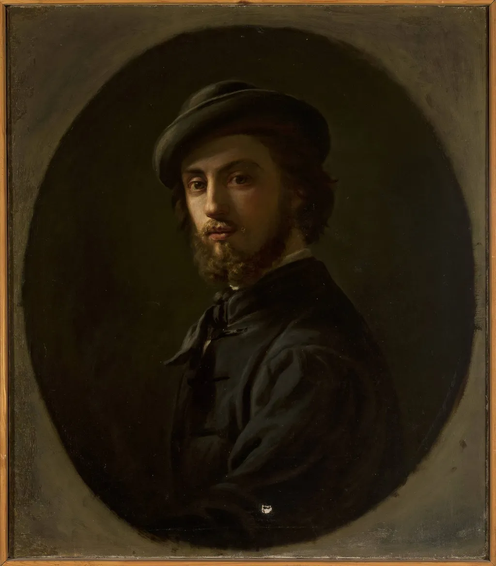Self-portrait as a young man, by Leopold Horovitz, oil, 1860