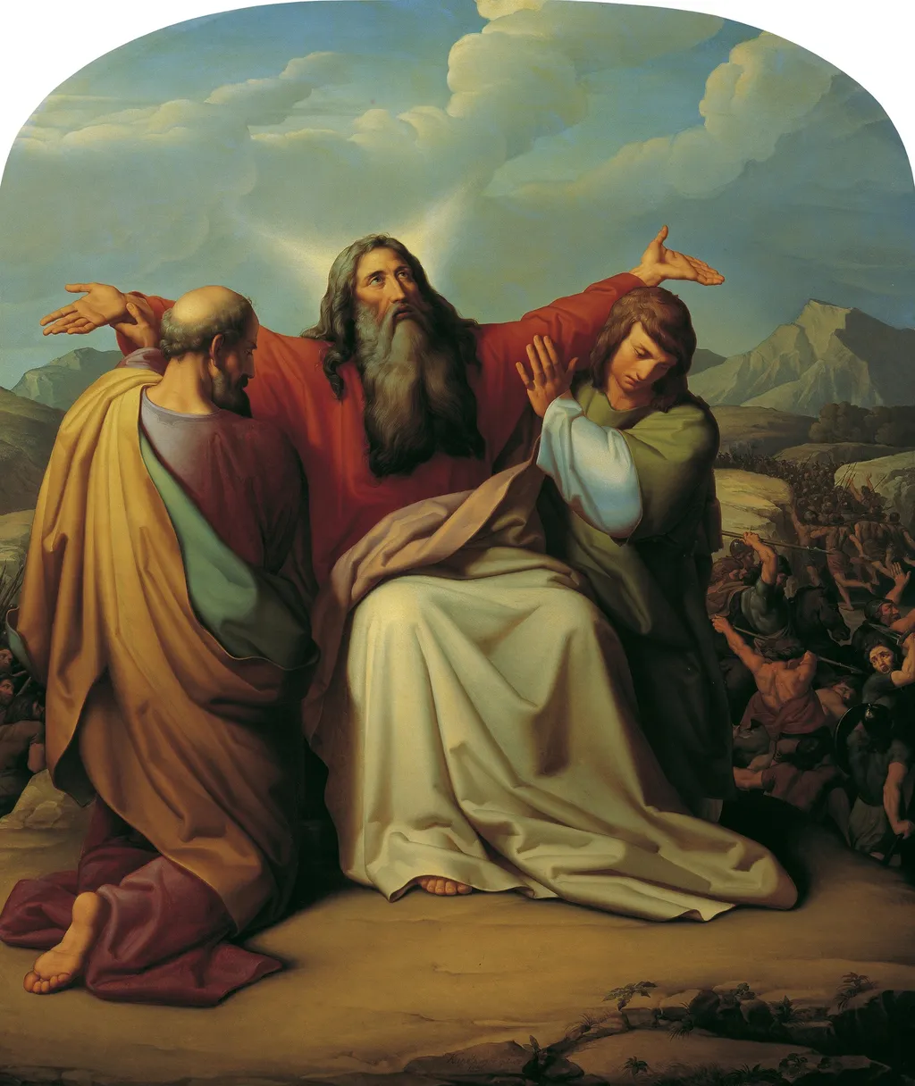Moses, um den Sieg betend, by Leopold Kupelwieser, oil, 1836