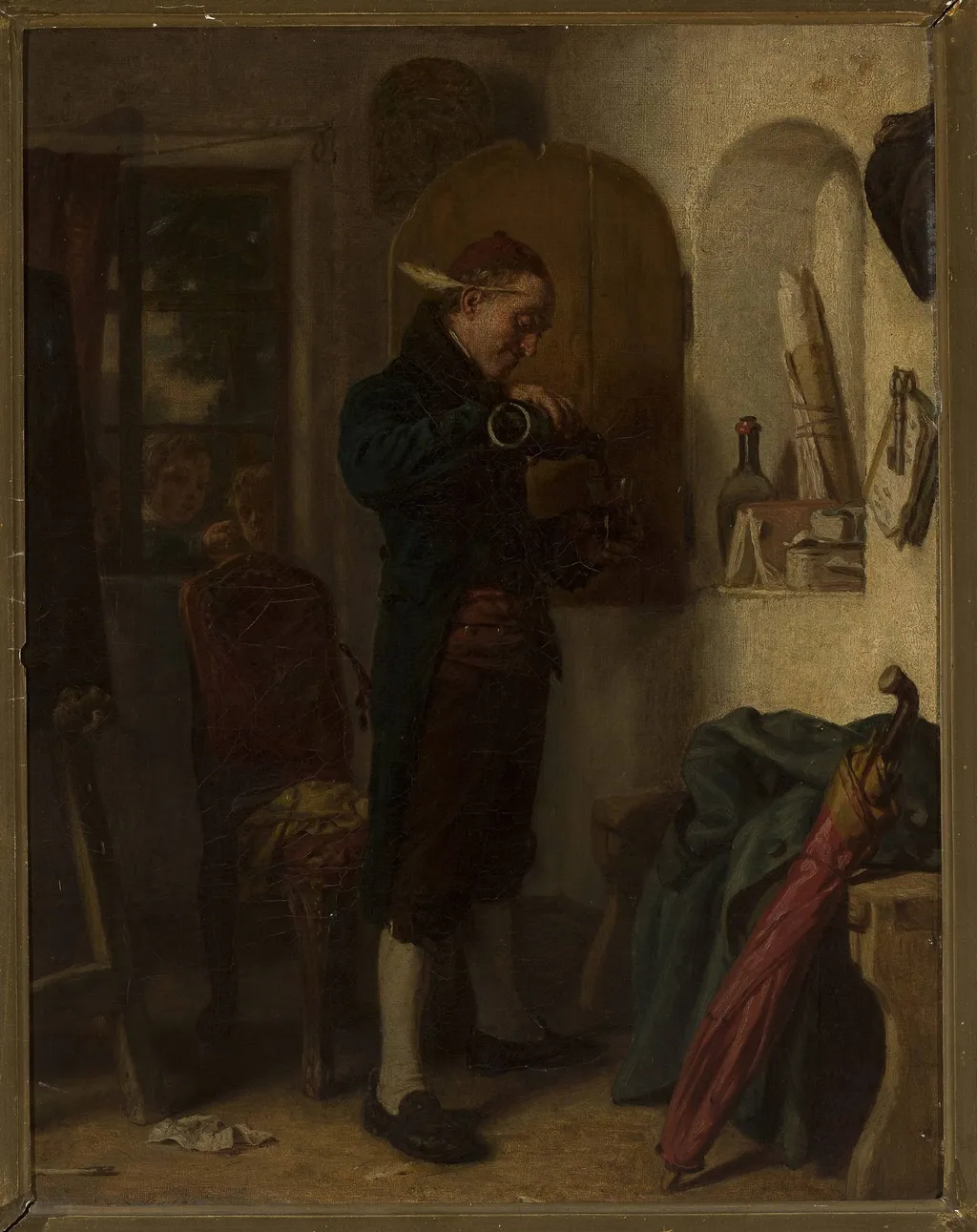 Glass of wine, by Leopold Loeffler, oil, 1859