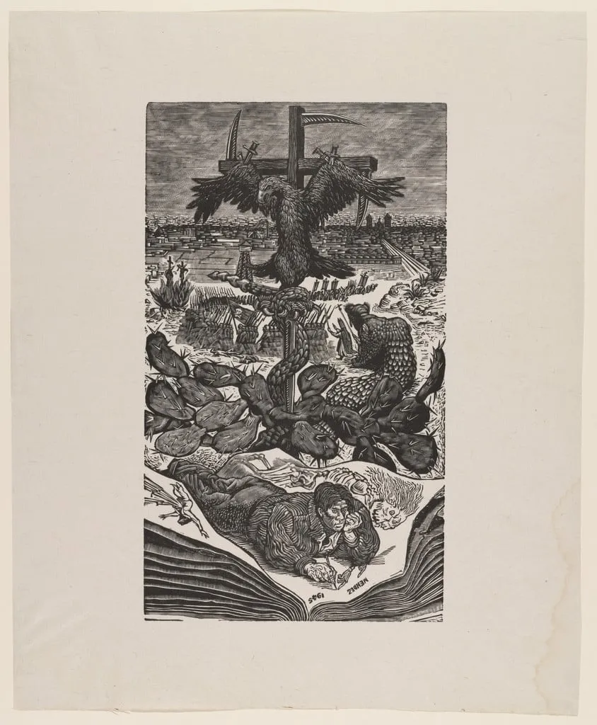 Untitled, by Leopoldo Méndez, ink, 1945
