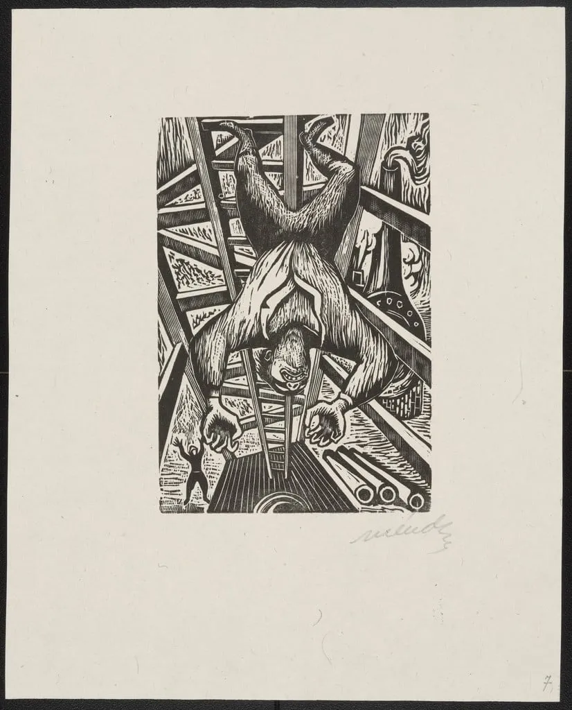 Untitled, by Leopoldo Méndez, ink, 1934