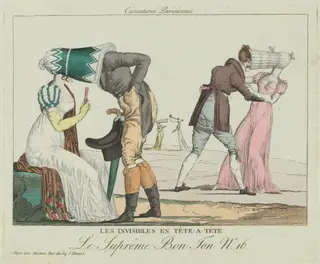 Les Invisibles en tête-à-tête (Tête-à-Tête with Poke Bonnets)