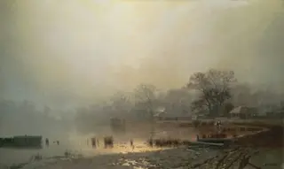 Mist. The Red Pond in Moscow in Autumn, by Lev Kamenev, 1871