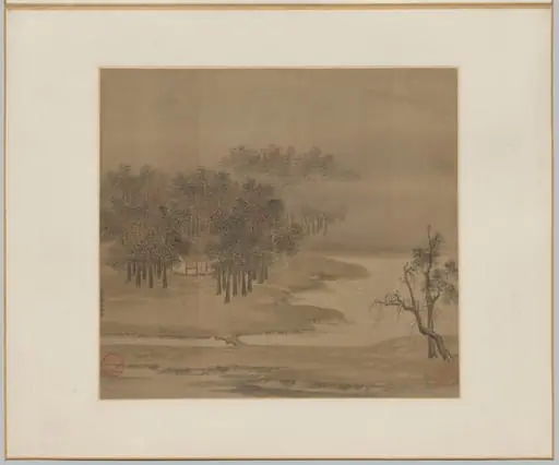 Cottages in a Misty Grove in Autumn, by Li Anzhong