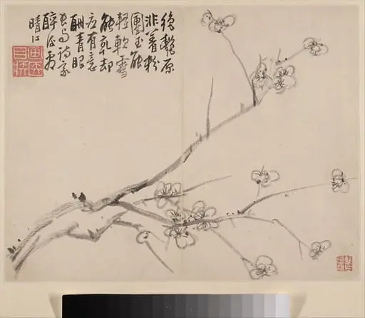 清   李方膺   墨梅圖   冊|Album of Blossoming Plum, by Li Fangying