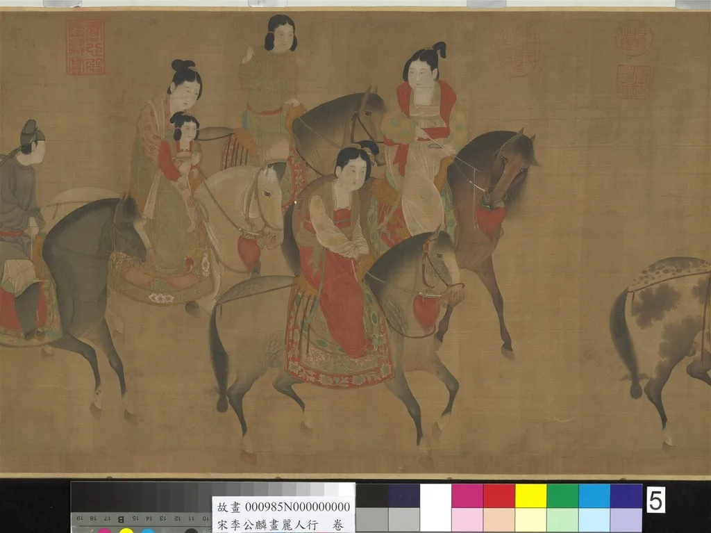 宋李公麟畫麗人行卷, by Li Gonglin, unspecified, 1087