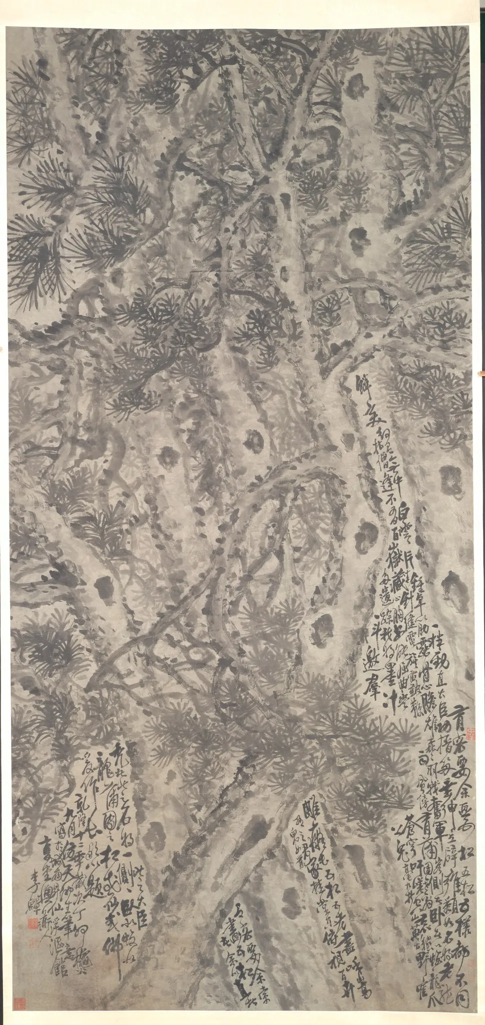 Five Pine Trees, by Li Shan, unspecified, 1747