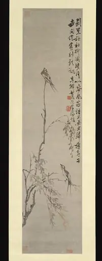 清　李鱓　 燕柳圖　軸|Swallows, by Li Shan, 1721