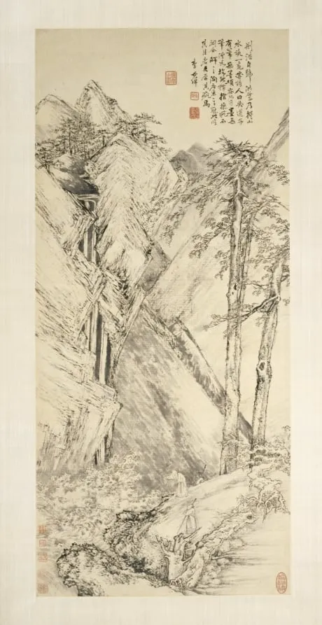 Landscape after Jing Hao and Guan Tong, by Li Shizhuo, unspecified, 1730