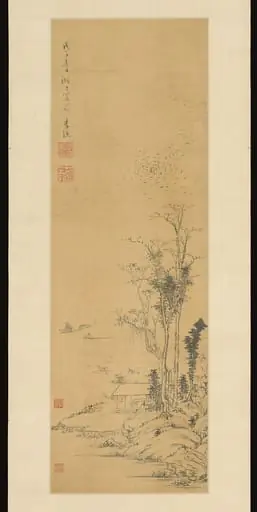 清 李漁 泛舟圖 軸|Landscape, by Li Yu