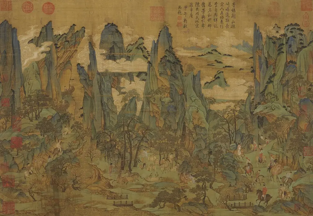 Emperor Ming-huang's Flight to Szechuan, by Li Zhaodao