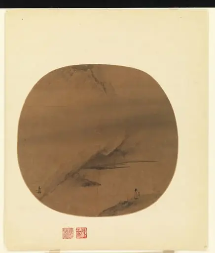 南宋 梁楷 澤畔行吟圖 團扇|Poet strolling by a marshy bank, by Liang Kai, 1212
