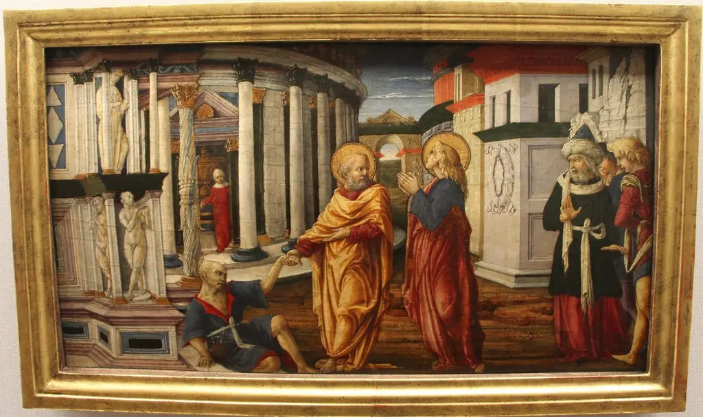 Petrus heilt einen Lahmen, by Liberale da Verona