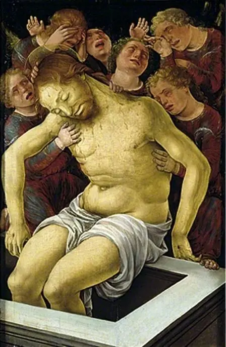 The dead Christ supported by mourning angels, by Liberale da Verona