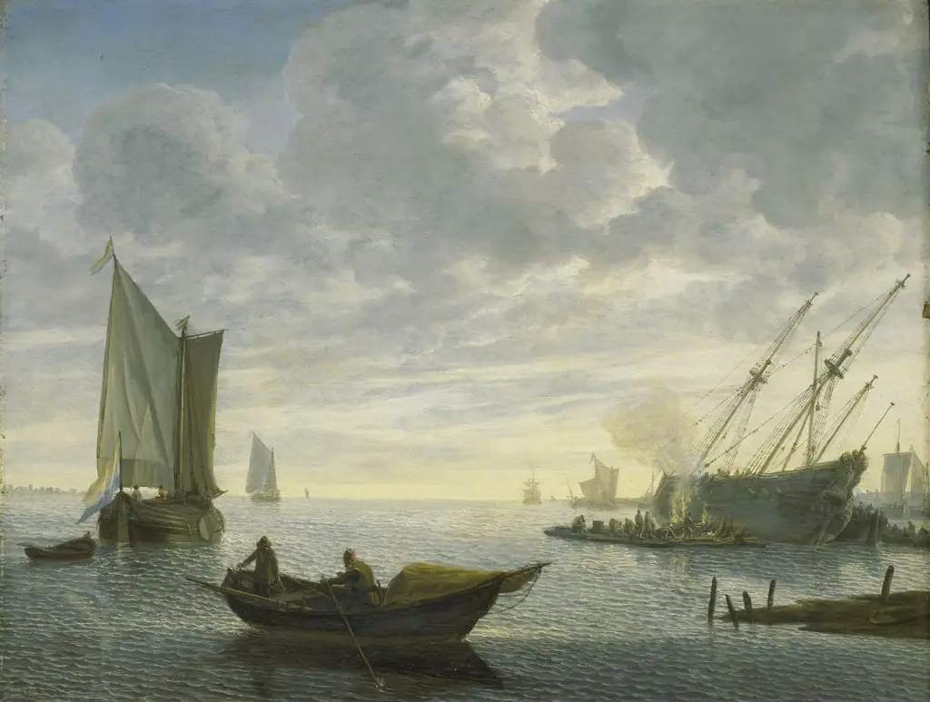 Caulking a ship, by Lieve Verschuier