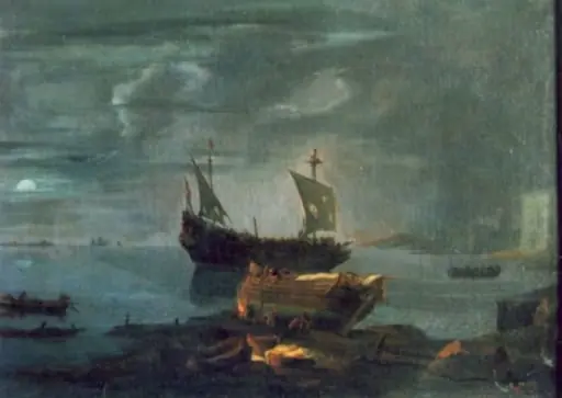 Port maritim la apusul soarelui, by Lieve Verschuier