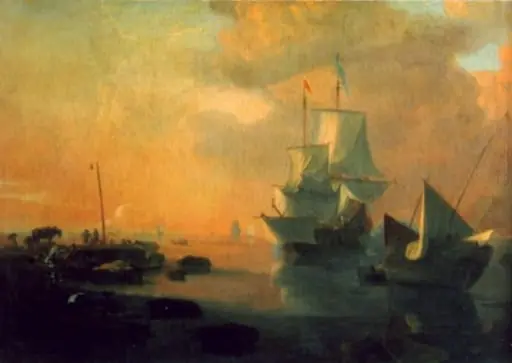 Port maritim la răsăritul soarelui, by Lieve Verschuur