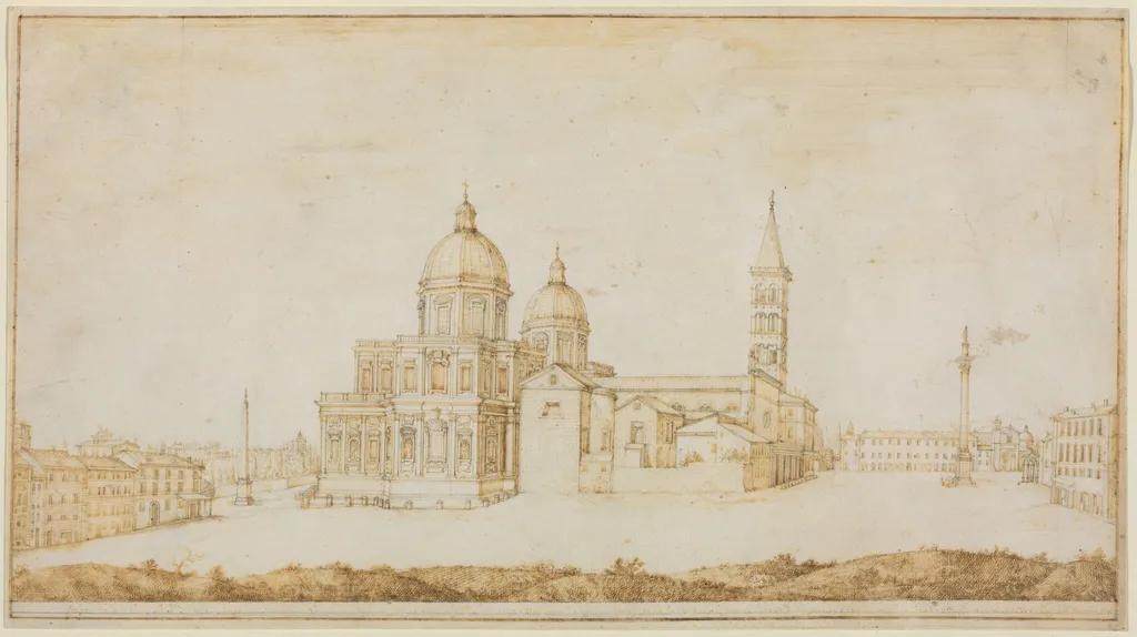 Santa Maria Maggiore, by Lieven Cruyl, ink, 1665