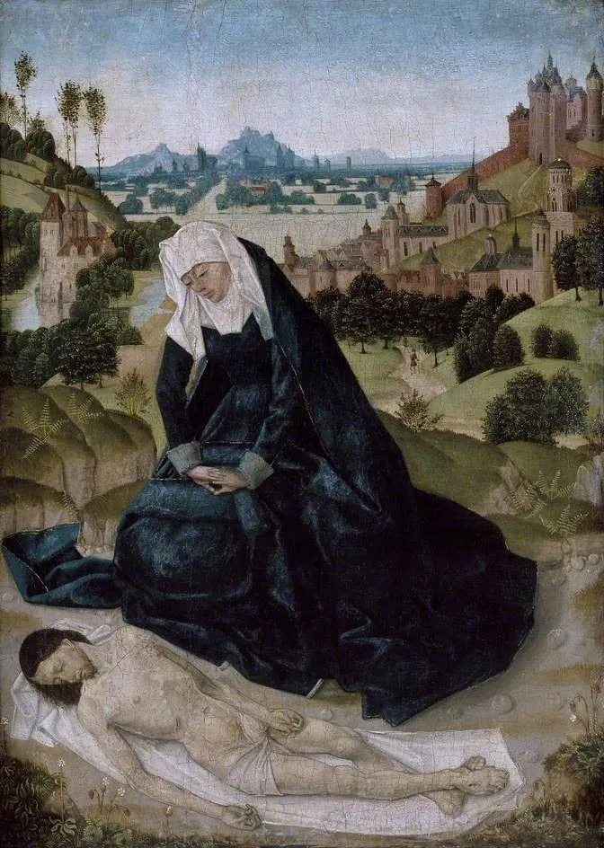 Pietà, by Lieven van Lathem, tempera, 1475