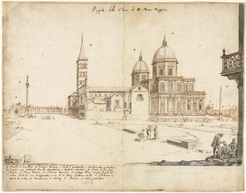Eighteen Views of Rome: The Basilica of Santa Maria Maggiore, by Lievin Cruyl, 1664