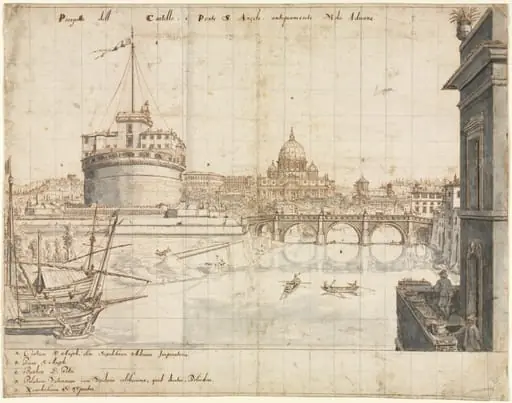 Eighteen Views of Rome: The Castel Sant'Angelo, by Lievin Cruyl