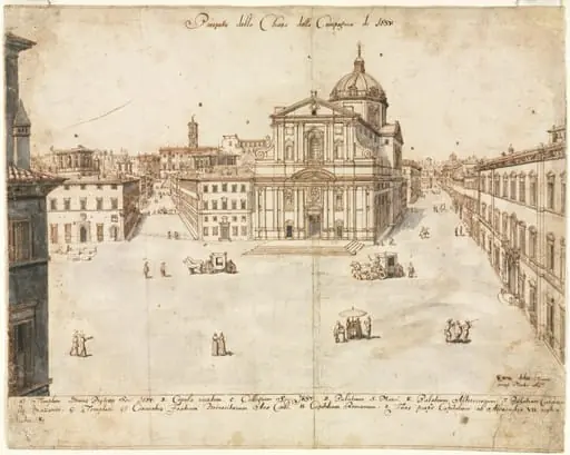 Eighteen Views of Rome: The Church of the Gesù, by Lievin Cruyl