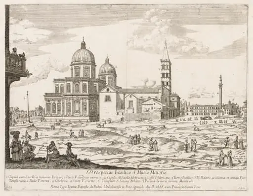 Santa Maria Maggiore from "Prospectus Locurum Urbis Romae Insign[ium]", by Lievin Cruyl