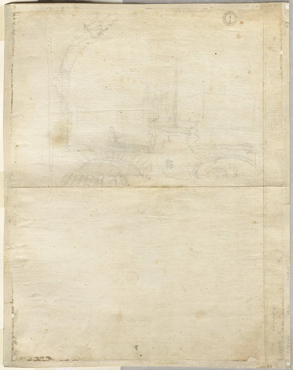 Sketch for San Giovanni in Laterano (verso), by Lievin Cruyl, 1664