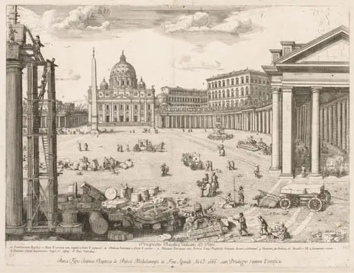 St. Peter's Basilica from "Prospectus Locurum Urbis Romae Insign[ium]", by Lievin Cruyl