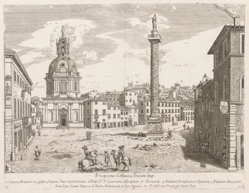 Trajan's Column from "Prospectus Locurum Urbis Romae Insign[ium], by Lievin Cruyl