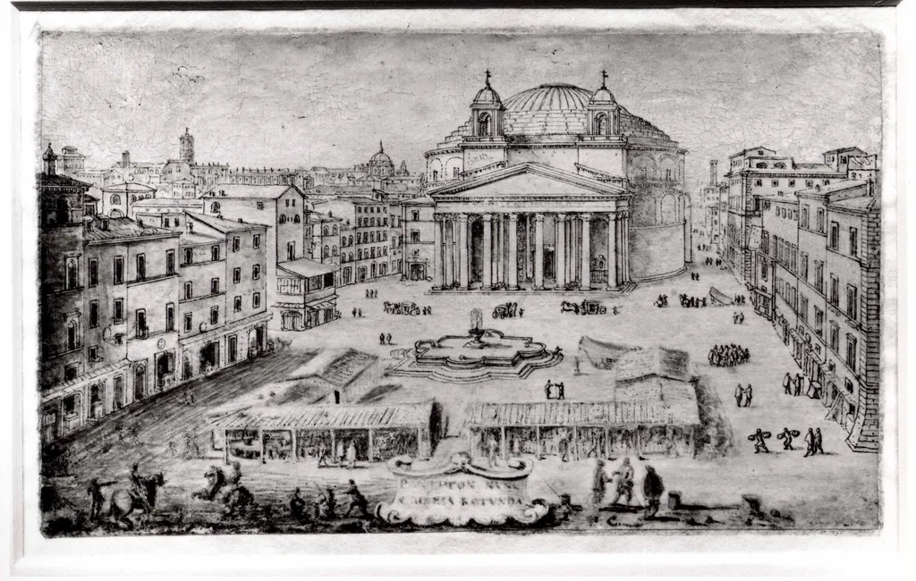 View of the Pantheon, Rome, by Lievin Cruyl, unspecified, 1670
