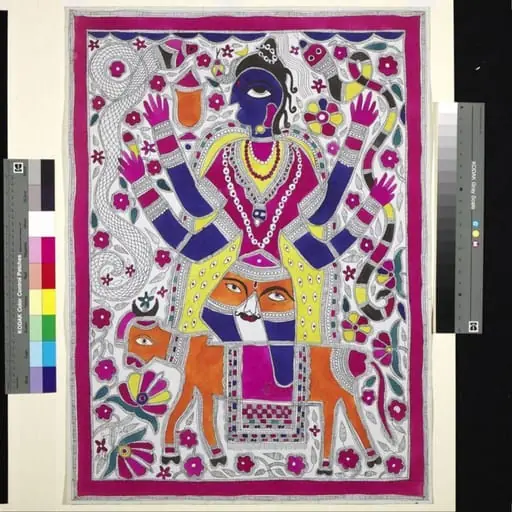 Shiva riding on Nandi, by Lila Devi