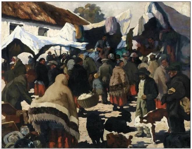 Fashions at the Fair, by Lilian Davidson, oil, 1926