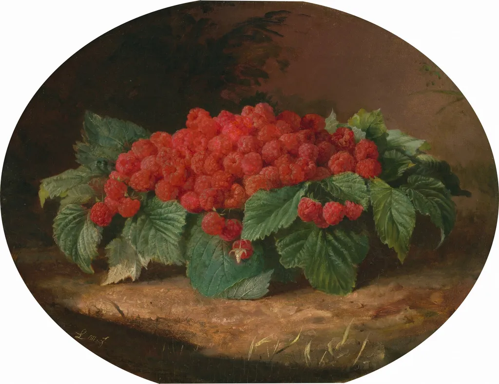 Raspberries, by Lilly Martin Spencer, oil, 1859