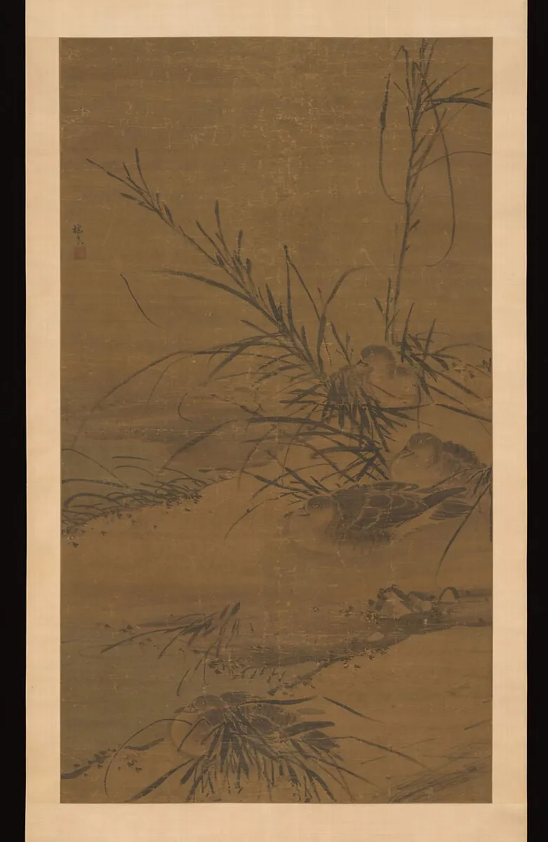 明 倣林良 蘆鴨圖 軸|Ducks and Reeds, by Lin Liang, ink, 1530