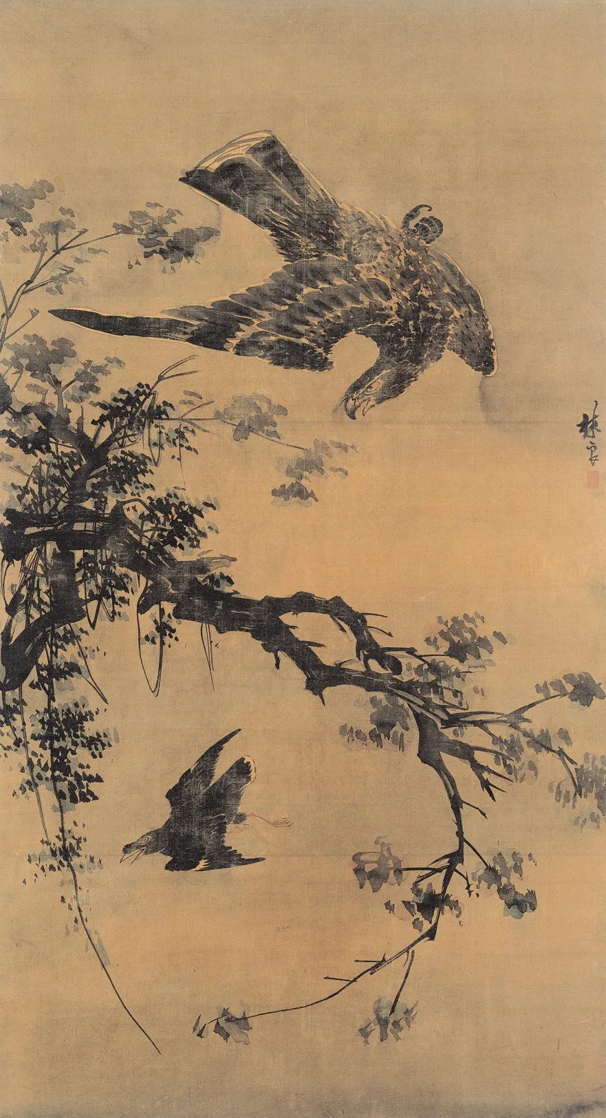 Falcon in Autumn, by Lin Liang, unspecified