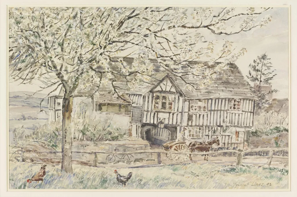 Rhydspence, by Lines, watercolor, 1942
