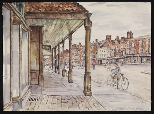 The High Street, Marlborough, from near the Town Hall, by Lines