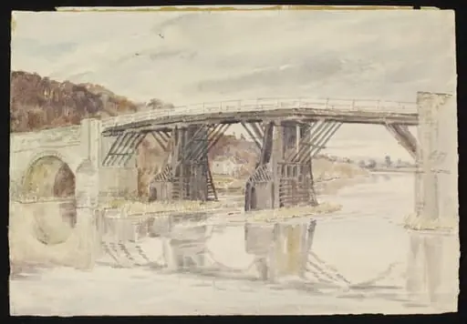 Toll Bridge, Whitney-on-Wye, by Lines