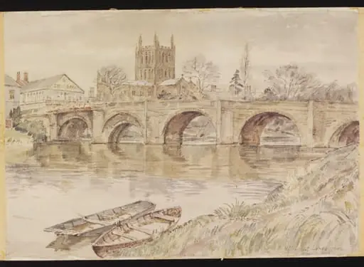 Wye Bridge, Hereford, by Lines